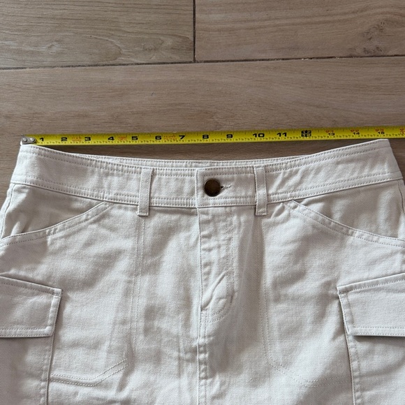 Billabong Womens Cream Cargo Mini Skirt Off White Denim Utility Size Medium - Picture 7 of 7